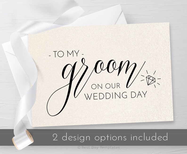 To My Groom on Our Wedding Day Card Printable Card From - Etsy