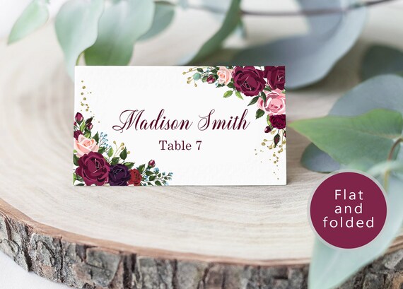 Place Cards Wedding Diy Escort Cards Editable Name Card Etsy
