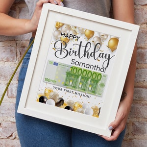 Money Birthday Gift "Your First Million!" Template, Birthday Present to Print, Birthday Gift Personalizable , DIY Printable Money Gift