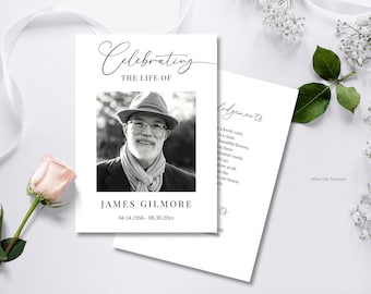 Minimalist Funeral Program Template Funeral Memorial program Funeral Service Editable Order of Service Simple  Printable Celebration of life