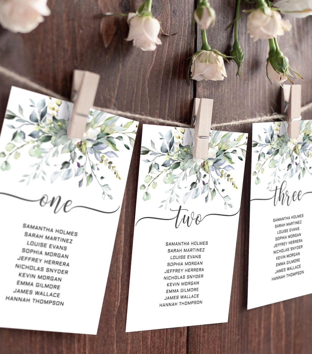 Wedding Seating Chart Template, Place Cards, Seating Plan, Table ...