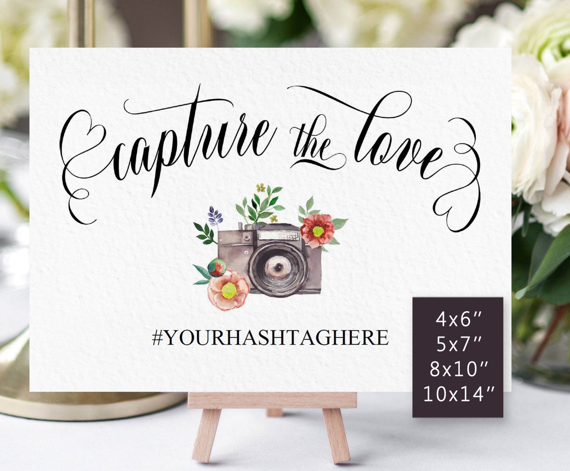 Wedding Hashtag Sign Printable Wedding Signs wedding decor | Etsy