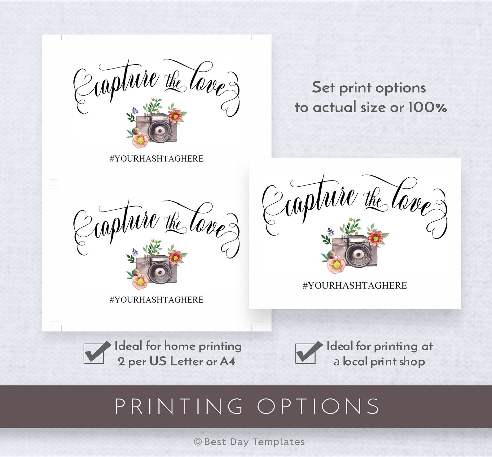 Wedding Hashtag Sign Printable Wedding Signs Wedding Decor | Etsy