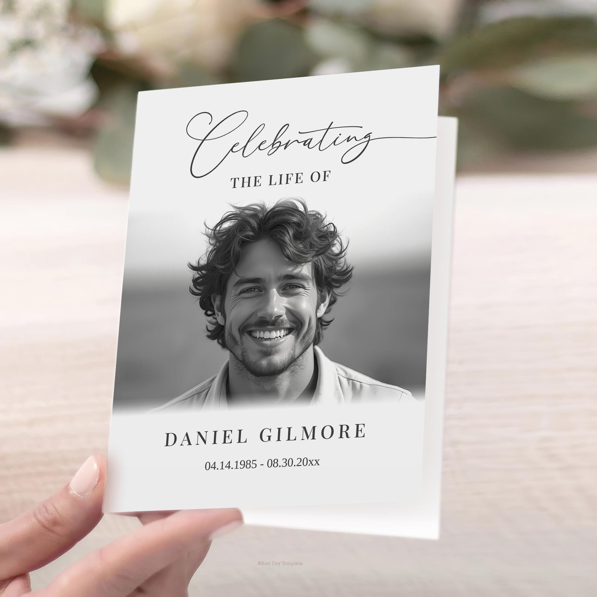 Minimalist Funeral Program Template Funeral Service Editable Order of ...