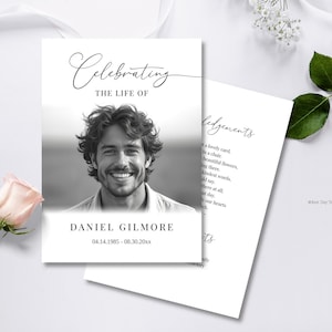 Minimalist Funeral Program Template Funeral Service Editable Order of Service Simple Funeral Memorial program Printable Celebration of life