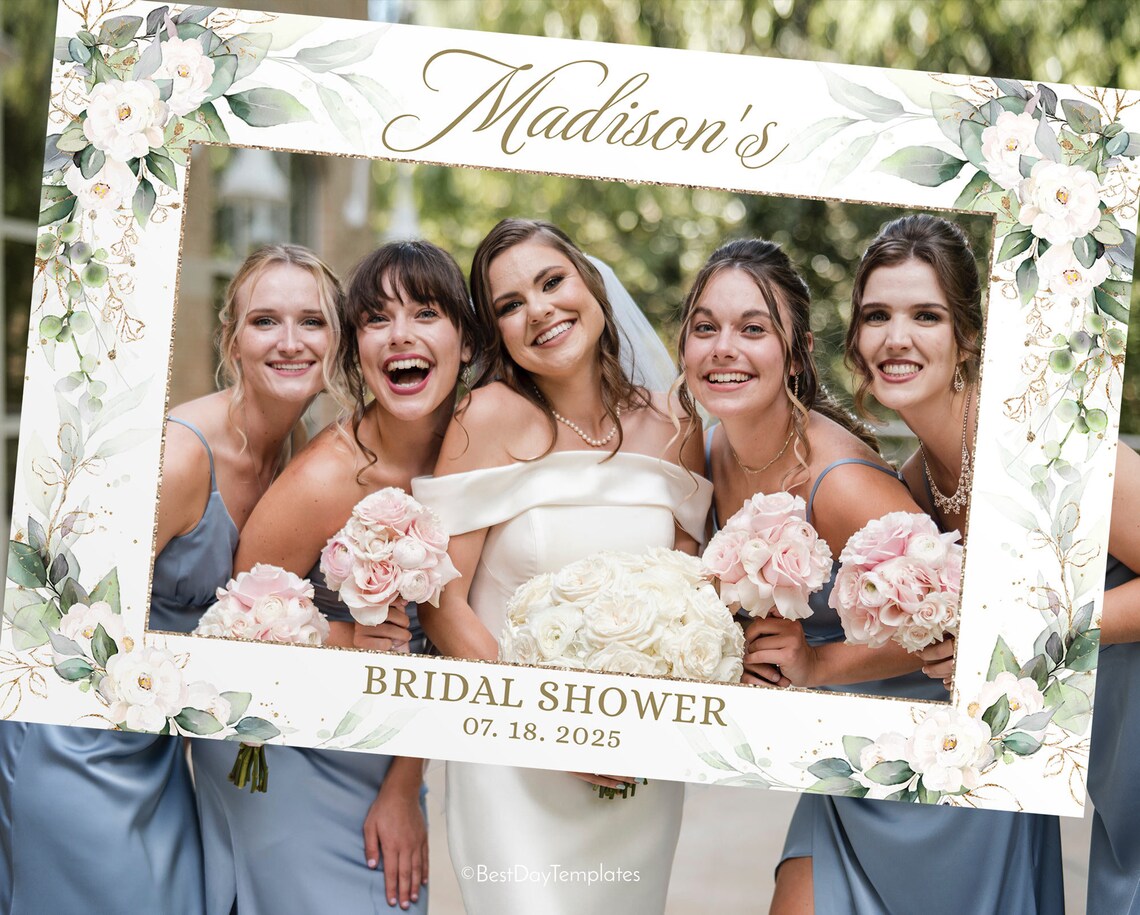 Shawer Rip Frame Bridal Shower Photo Prop Frame, Horizontal Social Media Frame, Hen ...