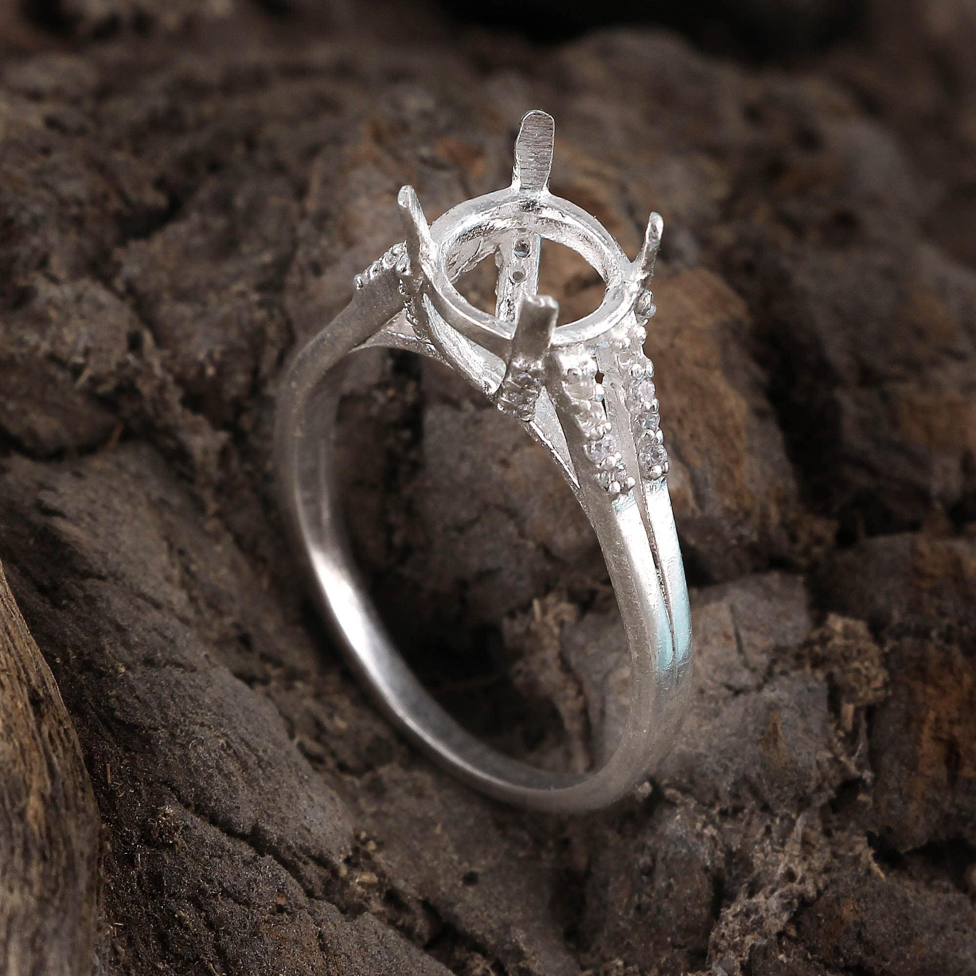 Sterling silver semi mount ring best sale settings