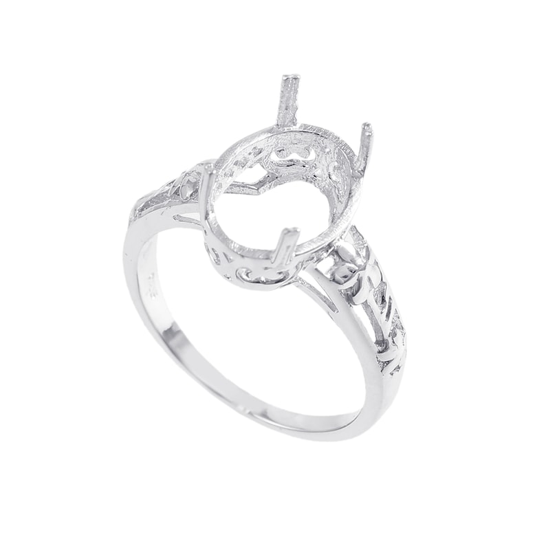 Choose your Ring Size Semi Mount Ring Engagement Ring Sterling Silver Jewelry Semi Mount Ring Stone Setting Size 14X10 MM Oval Shape