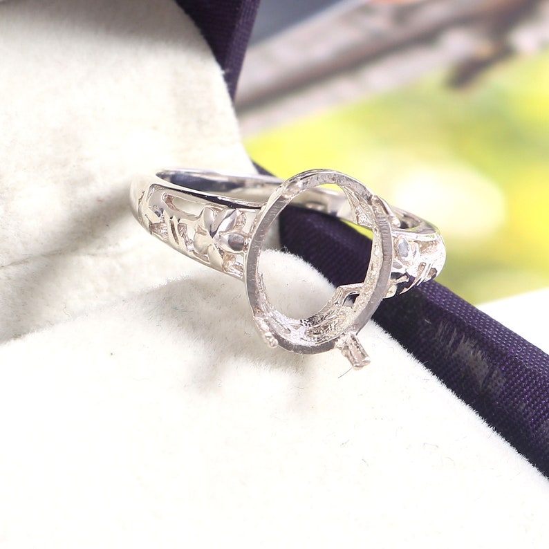 Choose your Ring Size Semi Mount Ring Engagement Ring Sterling Silver Jewelry Semi Mount Ring Stone Setting Size 14X10 MM Oval Shape