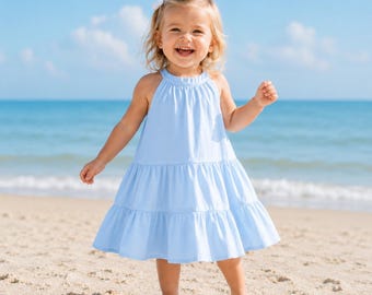 Mädchen Baumwoll Sommerkleid, Sommer Kleinkind Kleid, Strandkleid für Mädchen, süßes Baby Mädchen Outfit, leichtes Kinder Sommerkleid