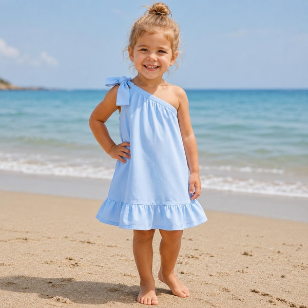 Vestido de algodón para niñas, vestido de verano para bebés, vestido de playa para niñas, lindo conjunto para bebé niña, vestido ligero para niñas.