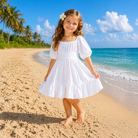 toddler white beach dress Girls Cotton Sundress, Summer Dress, for Girls, Cute Baby Girl Outfit, Lightweight Kids Sundress 2020Dec16 Absolutely stunning in beach Color:White / Blue Edition Black Genuine Leather