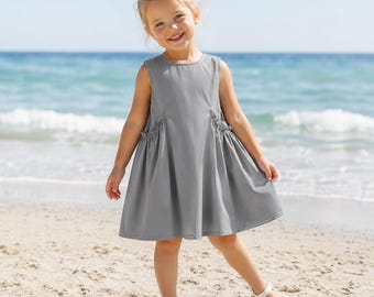 Girls Cotton Sundress, Summer Toddler Dress, Beach Dress for Girls, Cute Baby Girl Outfit, Lightweight Kids Sundress