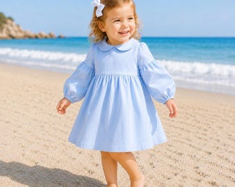 女の子用コットンサマードレス、夏の幼児用ドレス、女の子用ビーチドレス、かわいいベビーガール用衣装、軽量キッズサマードレス