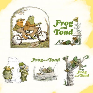 5 File Frog And Toad PNG to Download, Frog Vintage Digital File, Funny Frog And Toad Book PNG, Vintage Book PNG, Digital File Download