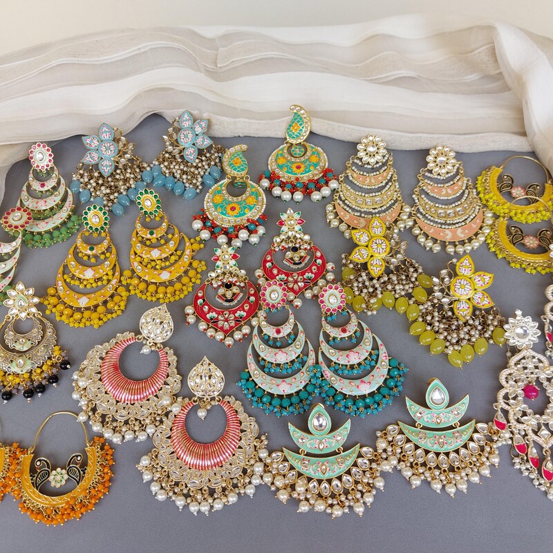 Multicolor - Handcrafted Paka Meenakari Earrings main image 0