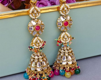 Earring with Chain/Sahara Earrings/Jhumka Earrings/Micro Jhumka/Kashmiri Jhumka/Jhumka Ear Chain