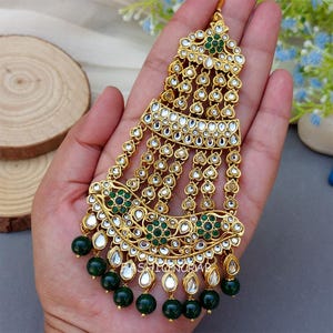 Passa Jewelry/Bridal Passa/Pakistani Passa/Kundan Side Tikka/Bridal Jhoomer/White Passa/Kundan Head Tikka/Oversized Passa/Jhumer/Jhoomer