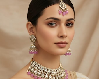 Kundan necklace, Kundan Jewellery,Kundan Choker, Kundan bridal necklace, Punjabi jewellery, bollywood jewellery,kundan jewelry set,Pearls