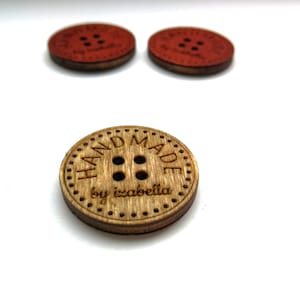 Personalized Wooden Buttons For Handmade Items / Set of 30