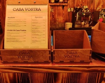 Personalized box to stock your menu holders