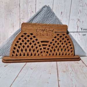 Portatovaglioli in legno con il tuo logo o testo / Portatovaglioli personalizzato