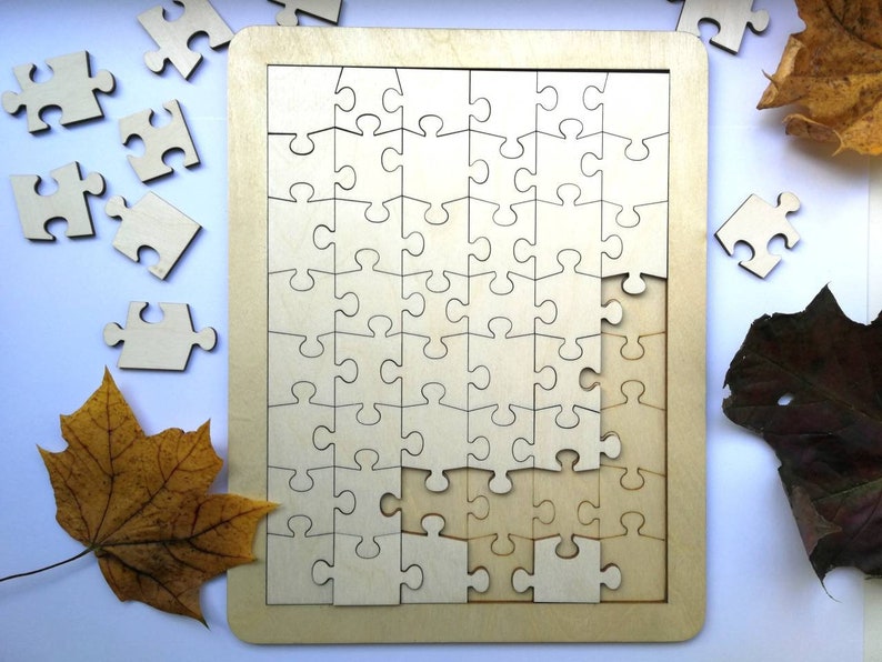 Blank Wooden Jigsaw Puzzle DIY Painting and Drawing Etsy