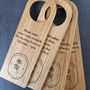 Do not disturb sign with your logo / TWO SIDED Personalized / Hotel Door Hanger
