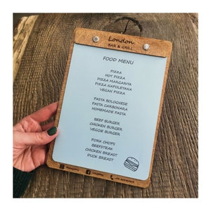 Menuhouder / Aangepaste menuomslag A5-papierformaat / GRATIS PERSONALISATIE