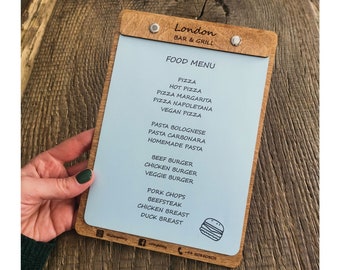 Portamenu / Copertina menu personalizzata formato carta A5 / PERSONALIZZAZIONE GRATUITA