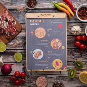 Menu holder / Legal paper size / Custom menu cover