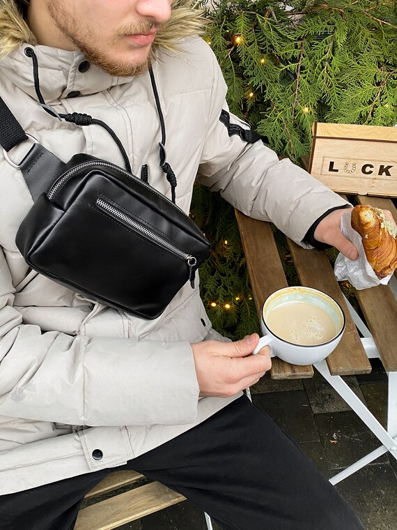 Hip Bag for Men mens Hip Bag men s Crossbody Bag leather Crossbody