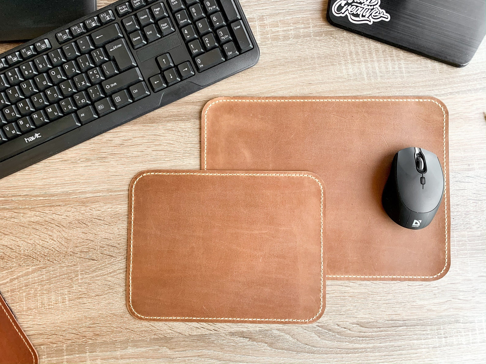 Father's Gift Leather Mouse Pad Personalized Leather Gift Etsy