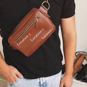 Heuptas voor mannen, heuptas voor mannen, crossbodytas voor mannen, leren crossbodytas voor mannen, herencadeau, verjaardagscadeau voor mannen, vaderdagcadeau, tas afbeelding 10