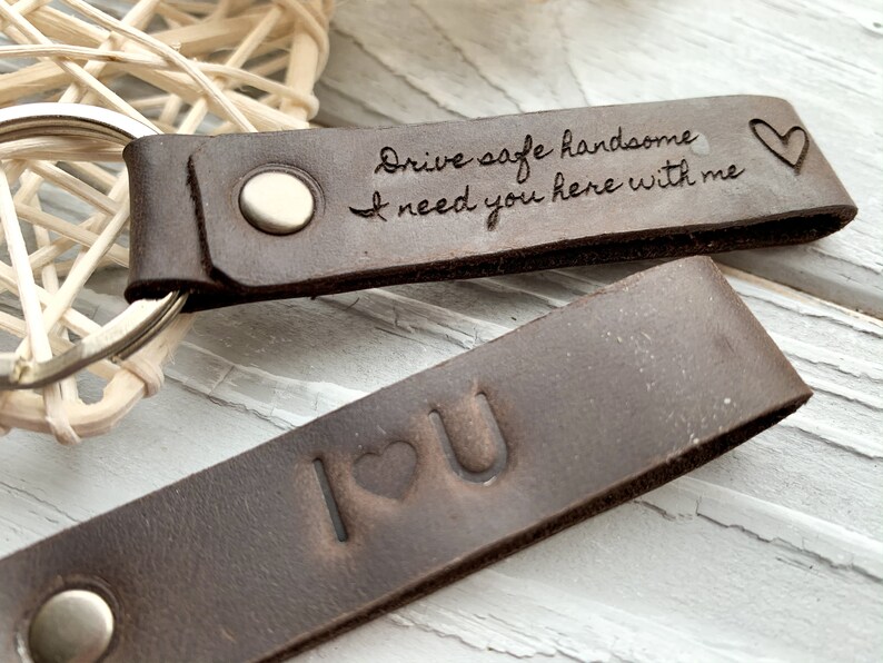 Husband Gift Drive Safe Keychain Personalized Leather Key Etsy Canada