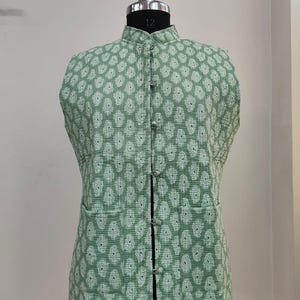 Cotton Women&#39;s Quilted Jacket, Block Printed Boho Style Quilted Handmade Jackets, Women Wear New Style Coat, Gift For Her Women or Girl Vest