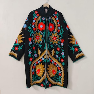 ジャケット・アウター eaphi CUTWORK EMBROIDERY JACKET Handmade Kantha Jacket Embroidered Vintage Work Coat Unique
