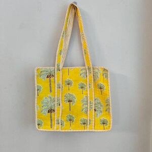 Sac fourre-tout imprimé en bloc, sac fourre-tout en coton, sac de marché, petit format (15 x 13), sac de voyage, sac à bandoulière, sacs cadeaux, sac d'emballage Nature Love Bag