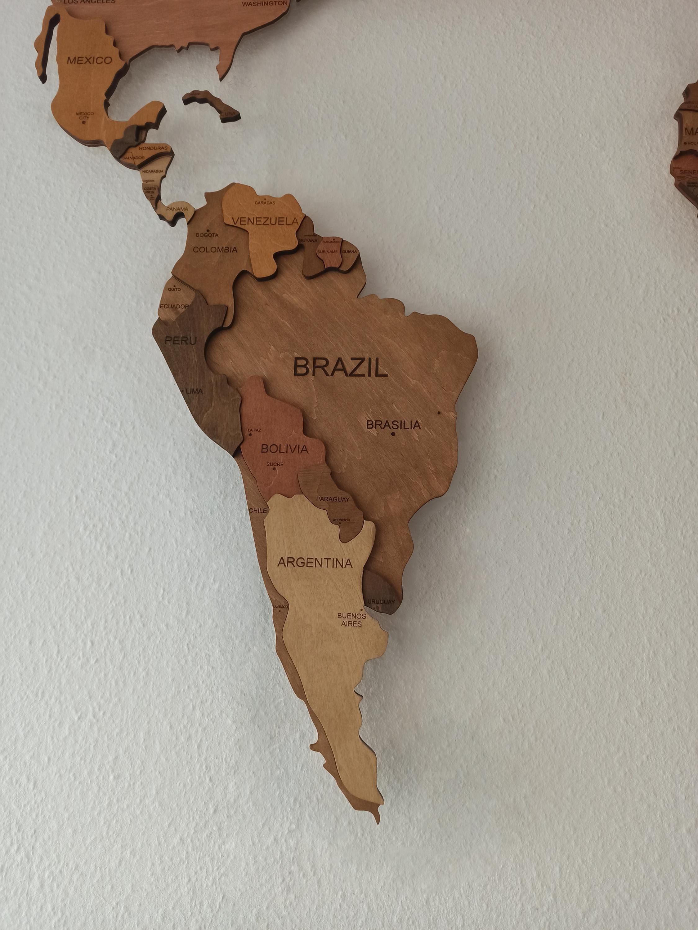 Smart LED Wood World Map – Voice Controlled, Handmade Wall Decor - Etsy