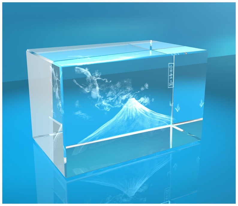 3D Glass Cuboid I Mount Fuji image 2