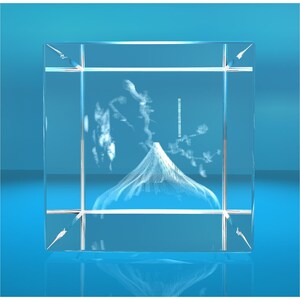 3D Glass Cuboid I Mount Fuji image 3