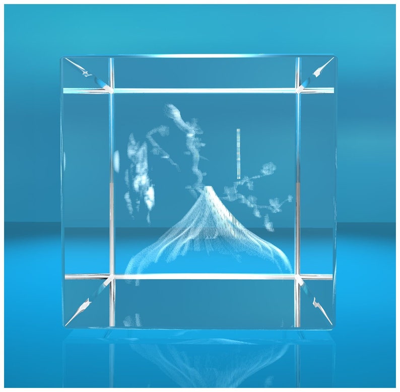 3D Glass Cuboid I Mount Fuji image 3