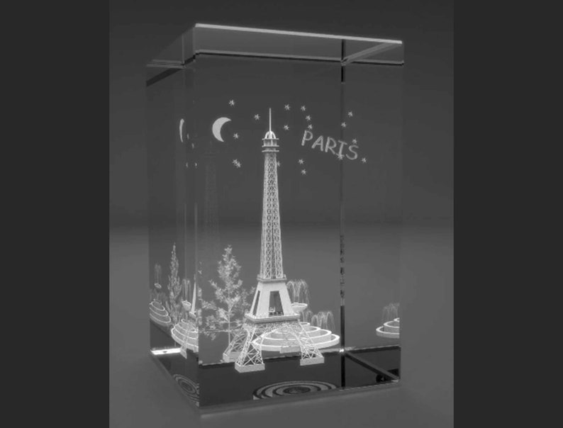 3D Glasquader Motiv: Eiffelturm von Paris Motiv 2 Bild 1