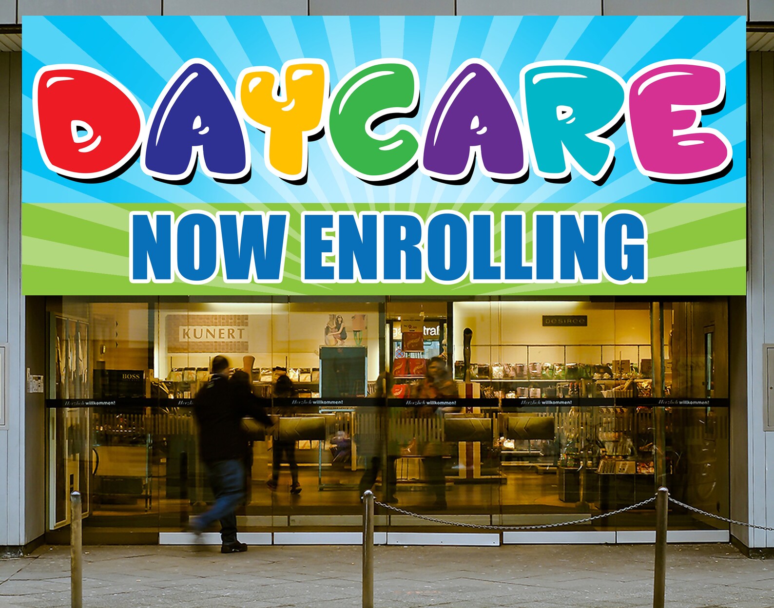 Day Care Banner Enrollment Sign Custom Vinyl Banner Child Etsy