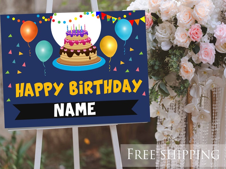 Happy Birthday Easel Stand Sign Kids Birthday Easel Stand Sign Etsy