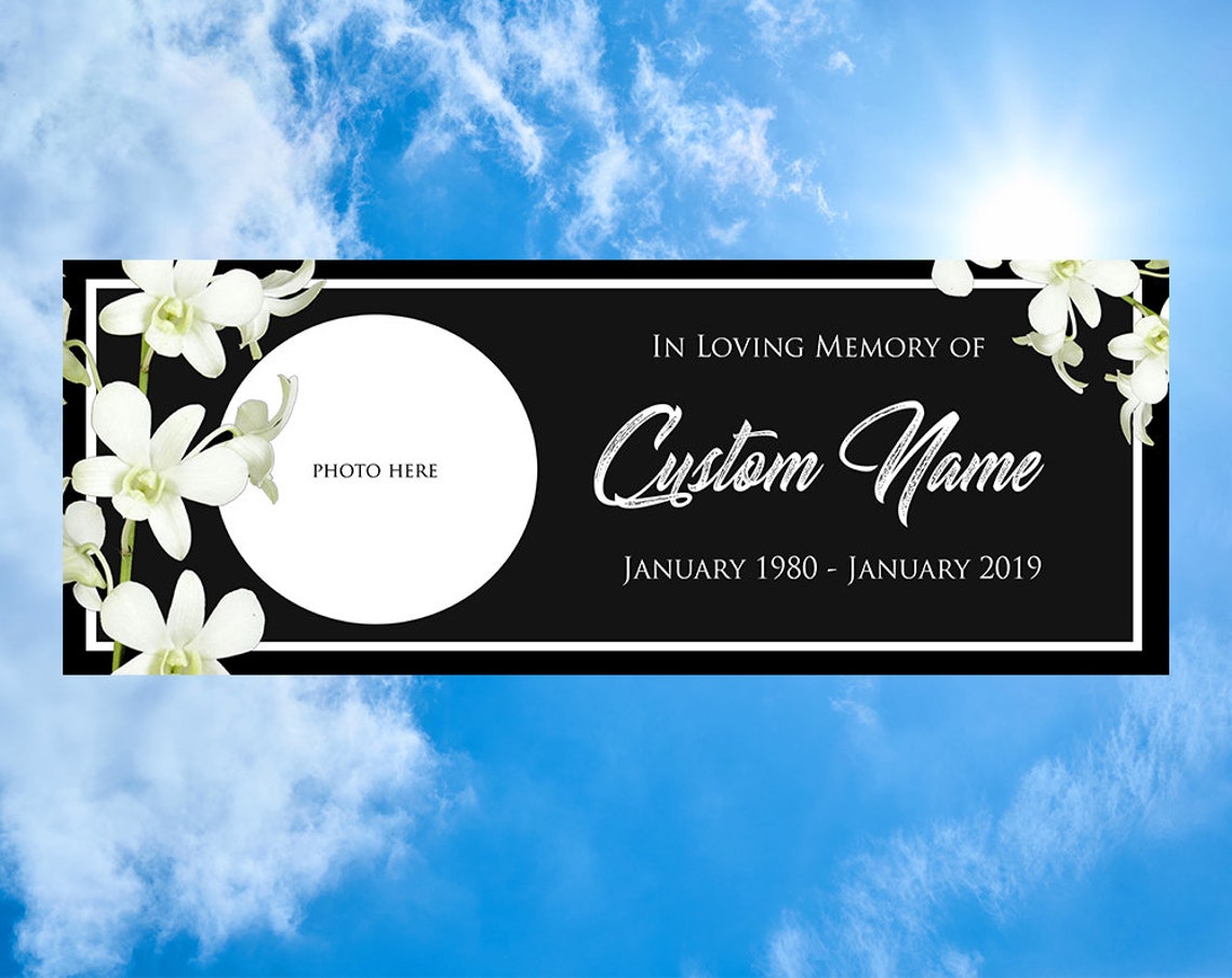 Orchid Flower Funeral Memorial banner Custom Personalized | Etsy
