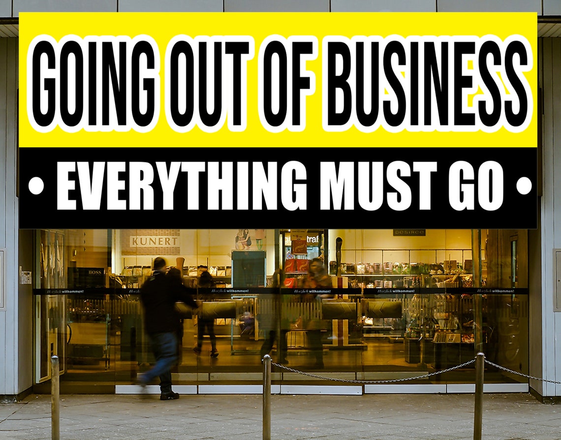Going Out Business Everything Must Go Banner Storefront Etsy