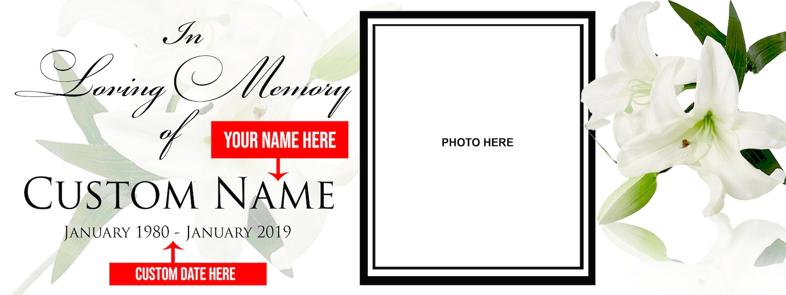 Floral Funeral Memorial Banner Custom Personalized Photo | Etsy