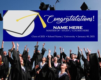 Congrats Graduation Banner, Personalized Graduation Banner, Class of 2024 Graduation Banner, Graduation Signs, Graduation Party