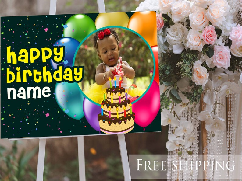 Happy Birthday Easel Stand Sign Personalize Kids Birthday Etsy